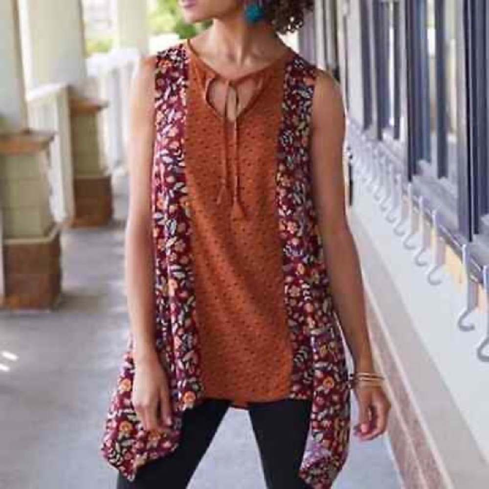 Matilda Jane NWT ditzy floral teach me tank shirt size S